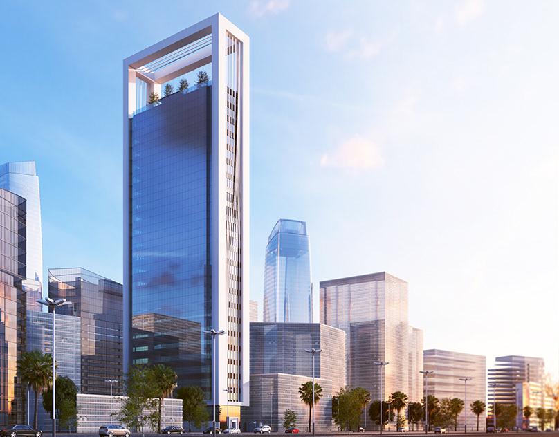Residential and office tower architectural render